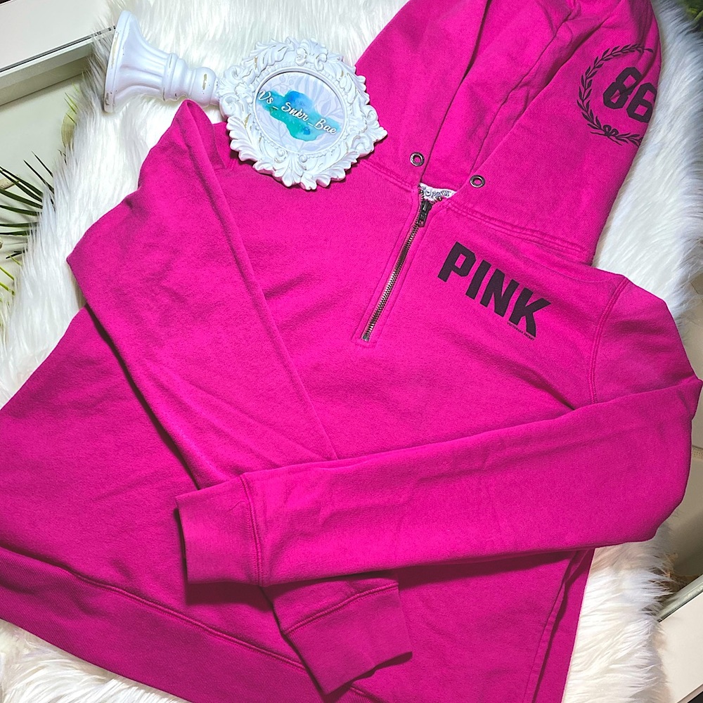 VS Pink 💕 Half Zip Campus Hoodie Sz L